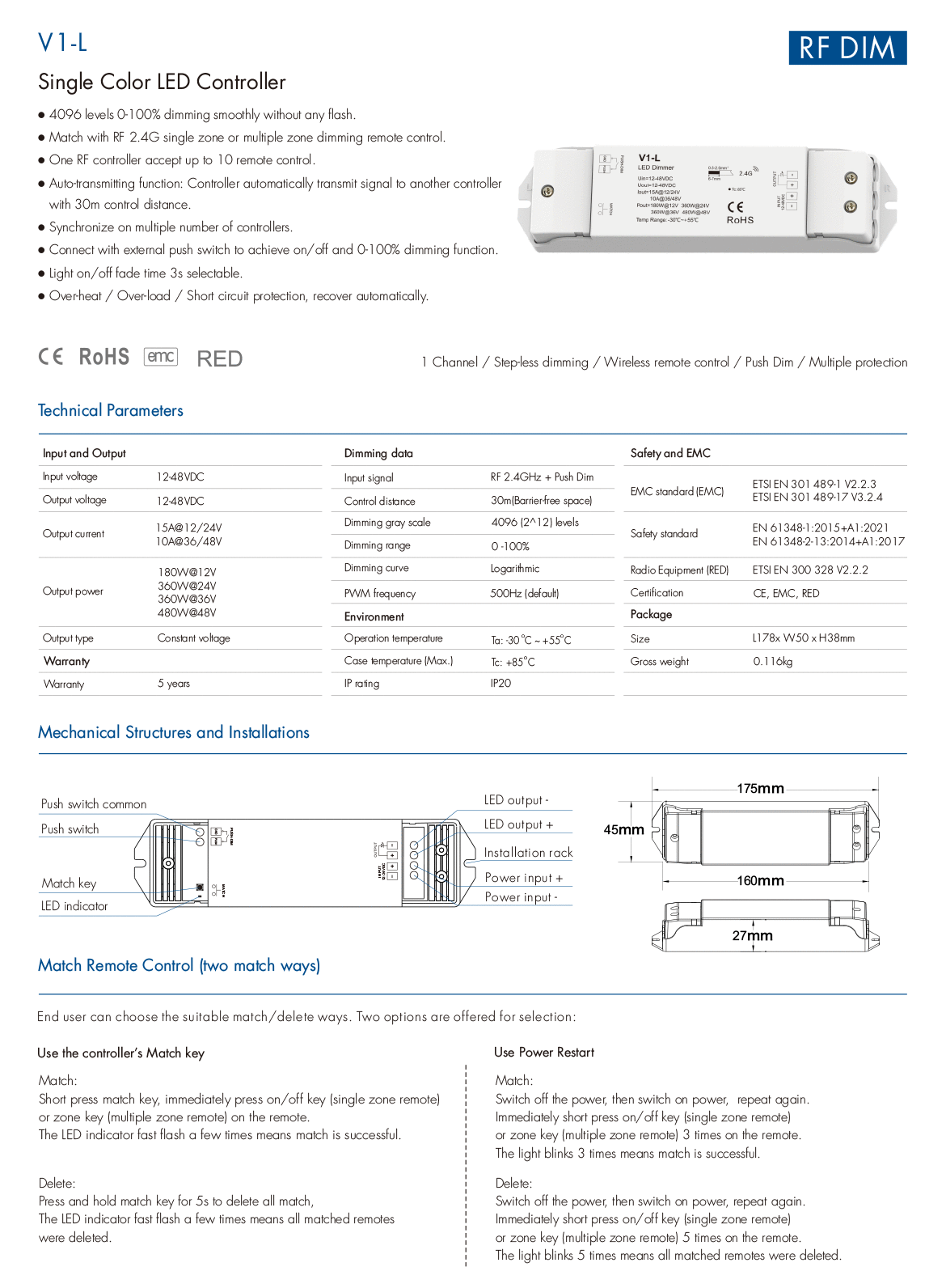 1ch 15a 12 48vdc Cv Controller V1 L